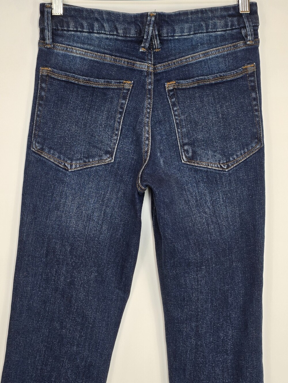 Good American Good Classic High Rise Slim Straight Jean Cropped Dark Wash 27 4 - Picture 7 of 15